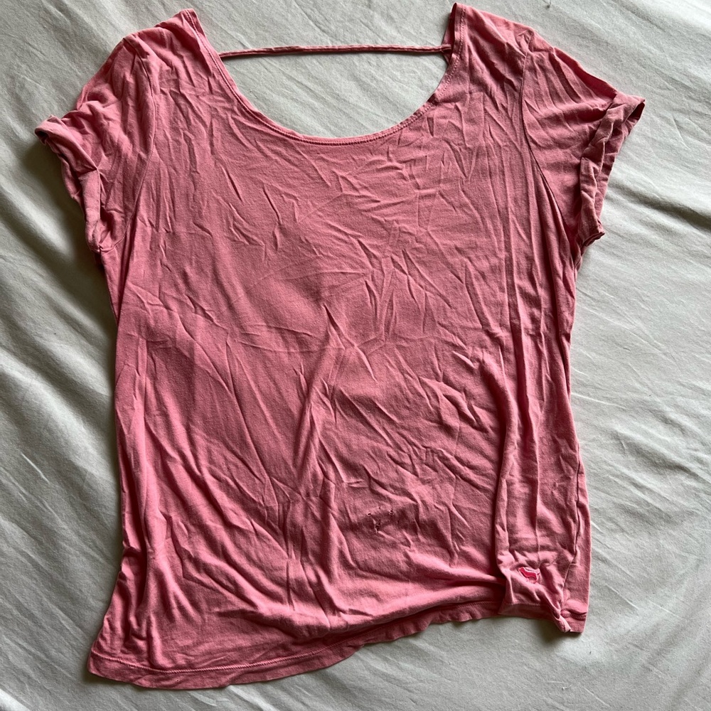 Women’s Pink PINK Open back Tee